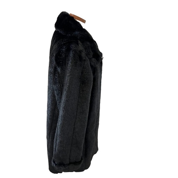 Dennis Basso faux fur black sable coat M - Picture 4 of 8